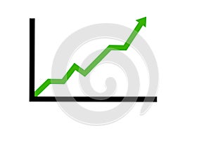 Green graph showing financial result photo