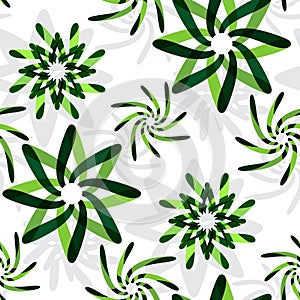 Green graphic flowers pattern