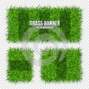 Green grass banners, background. Field, meadow texture, grassy landscape. Football playing pitch, soccer field. Sports