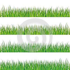 Green grass banners set. Backgrounds. Vector illustration.