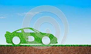 Green grass in car shape