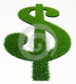 Green grass dollar symbol