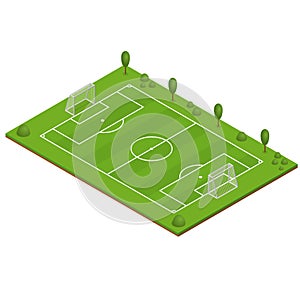 Green Grass Football Field. Vector