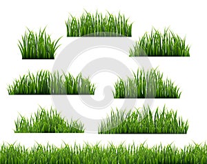 Green Grass Frame White Background photo