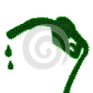 Green grass gas nozzle isolated