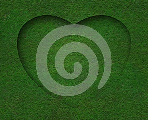 Green grass heart shape with background