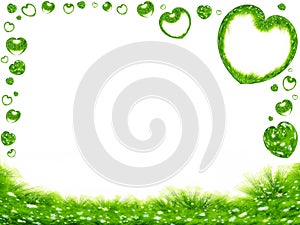 Green grass and hearts border