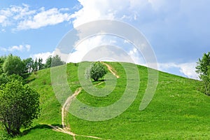 Green grass hill