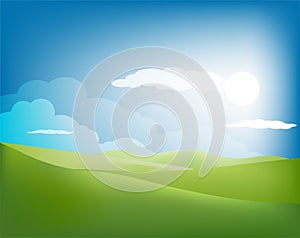 Green grass landscape background template vector
