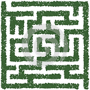 Green grass maze labyrinth