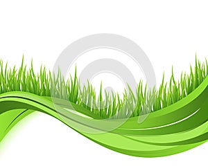 Green grass nature wave background
