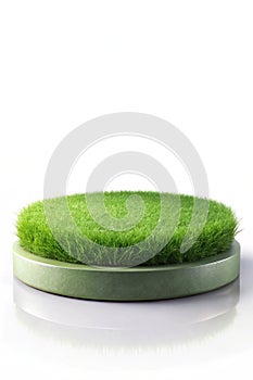 Green Grass Podium Circle Background photo