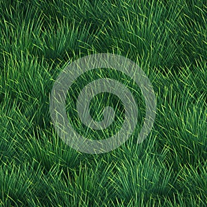 Green Grass Seamless Pattern Background With Generative AI