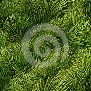 Green Grass Seamless Pattern Background With Generative AI