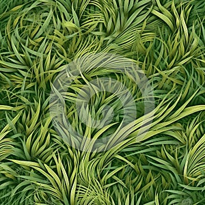 Green Grass Seamless Pattern Background With Generative AI