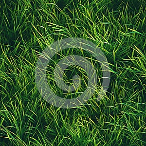 Green Grass Seamless Pattern Background With Generative AI