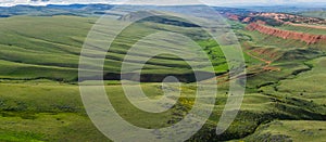 Green Grass Slopes in Central Wyoming