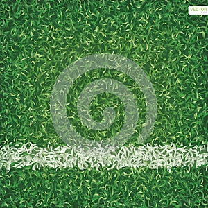 Green grass of soccer football field background with white line.