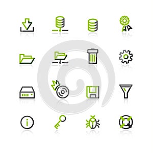 Green-gray server icons