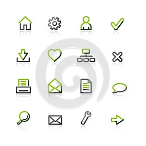 Green-gray web icons
