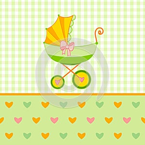 Green Greeting Card with Stroller22