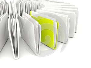 Green and grey folders