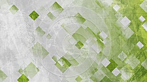 Green and grey grunge squares abstract tech motion background