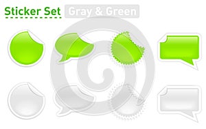 Green grey stickers