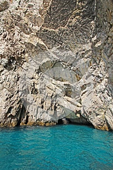 The green grotto (Grotta Verde) on the island of Capri, Italy
