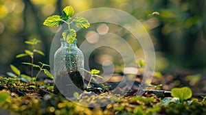 Green Growth: Upcycled Bottle Plant for Sustainable Living