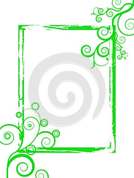 Green grunge swirls frame