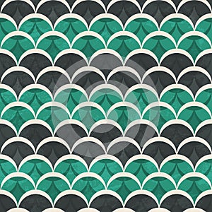 Green half circle seamless pattern