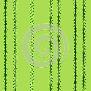 Green hand drawn seamless pattern with plant elements