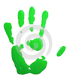 Green hand-print