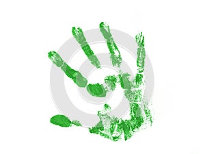 Green hand print