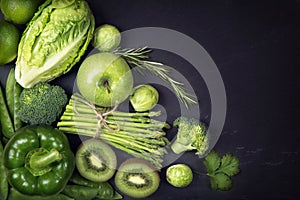 Green healphy vegetables and fruits photo