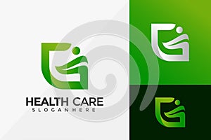 Green Health Care Logo Design, Modern Logo Designs Vector Illustration Template