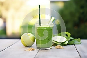green health juice with kale, cucumber and apple