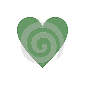 Green Heart.Abstract heart shape. Vector illustration.Heart icon in flat style. The heart as a symbol of love. Elegance.