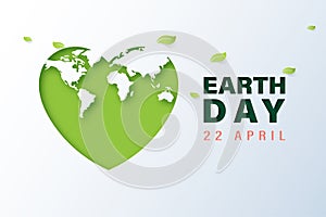 06.Green heart with earth day concept