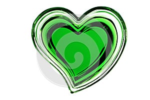 Green heart isolated on white background