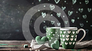 The green heart mugs.AI generated image