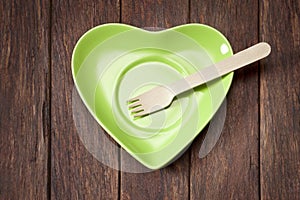 Green Heart Plate Sustainable Food