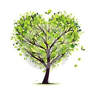 Green heart shaped tree
