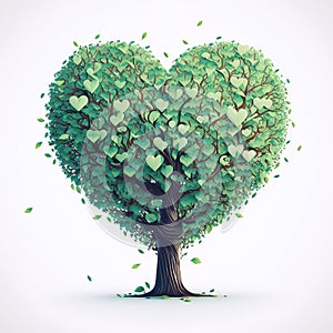 Green heart shaped tree