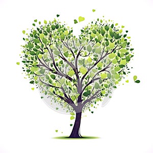 Green heart shaped tree