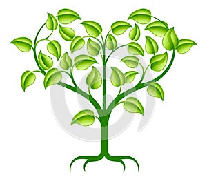 Green heart tree illustration