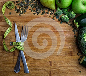 Green and heathly food background