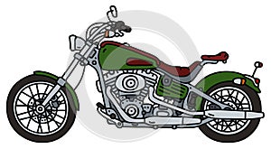 Green heavy motorbike