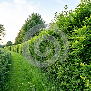 Green hedgerow background or texture